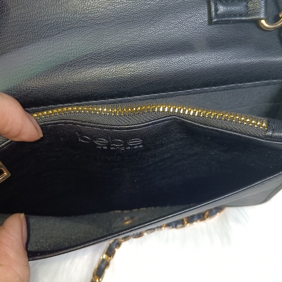 bebe Black Crossbody Bag with Gold Accents - Picture 6 of 7